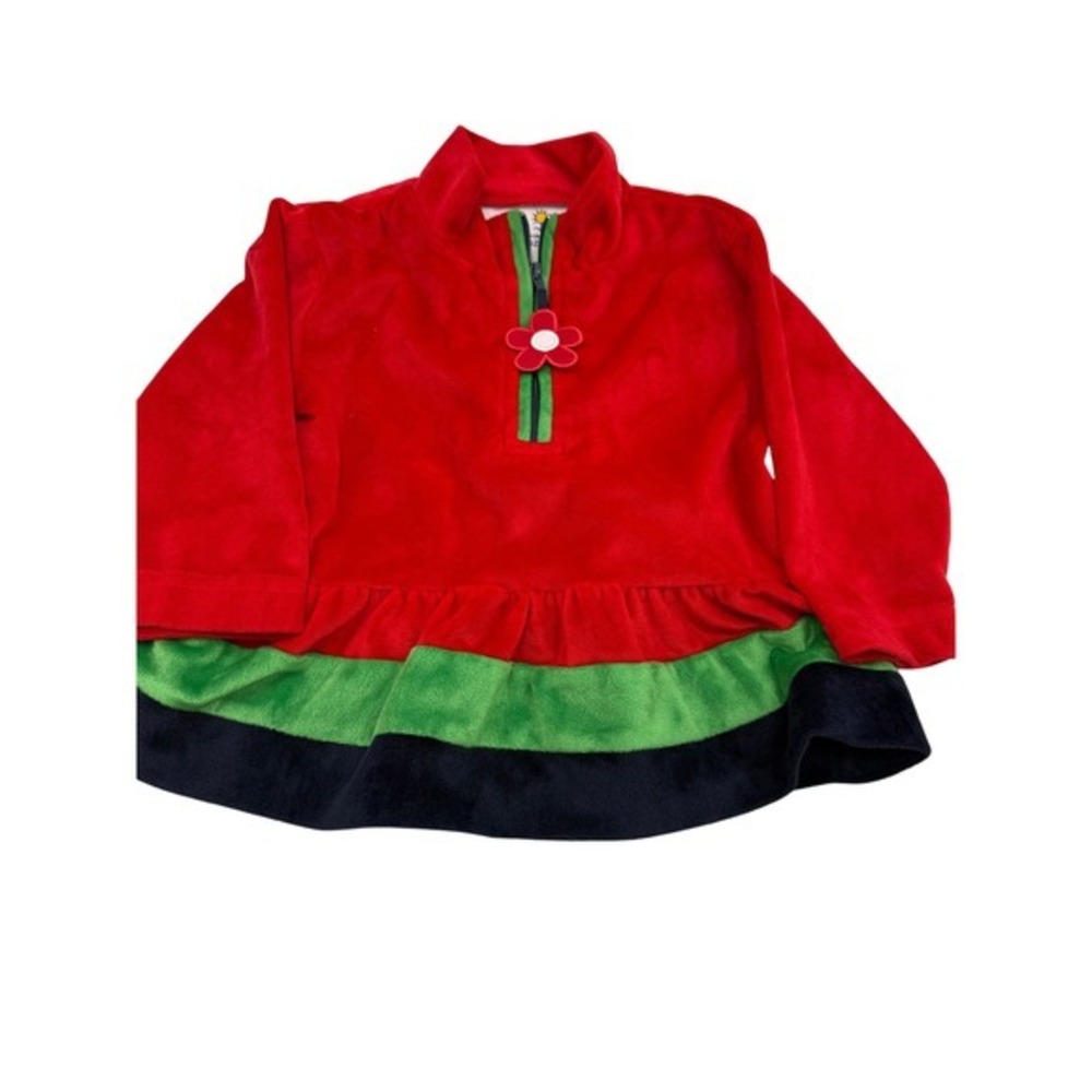 Florence‎ Eiseman Vintage Girls 1/4 Zip up velour sweathshirt Size 2T